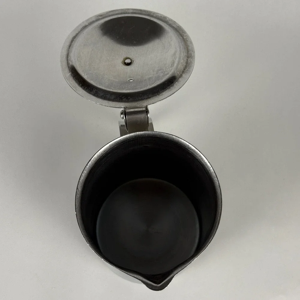 Vintage SERCO Japan Stainless Steel Creamer Syrup Dispenser Hinged Lid